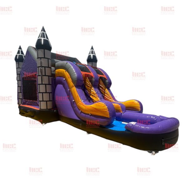 Halloween Combo Double Lane Inflated Pool Wet/Dry Roll Up Wall