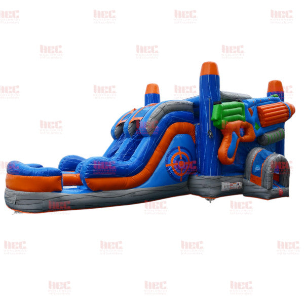 Hyper Blast Combo Double Lane Inflated Pool Wet and Dry