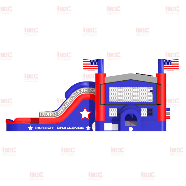 Patriot Challenge Combo Double Lane Inflated Pool Wet/Dry