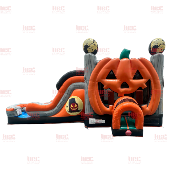 Pumpkin Combo Double Lane Inflated Pool Wet/Dry