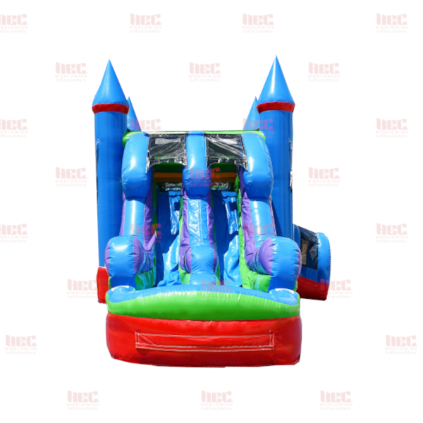 Piscina inflable de dos carriles combinada Beach Vibe, húmeda y seca, sin temática 