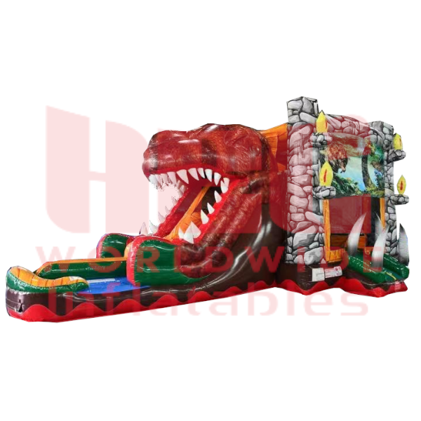 Piscina inflable de doble carril T-Rex® Combo húmeda/seca 