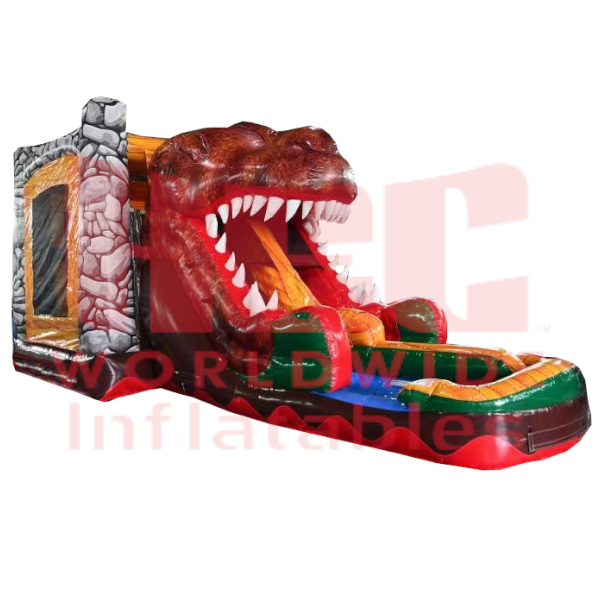 Piscina inflable de doble carril T-Rex® Combo húmeda/seca 