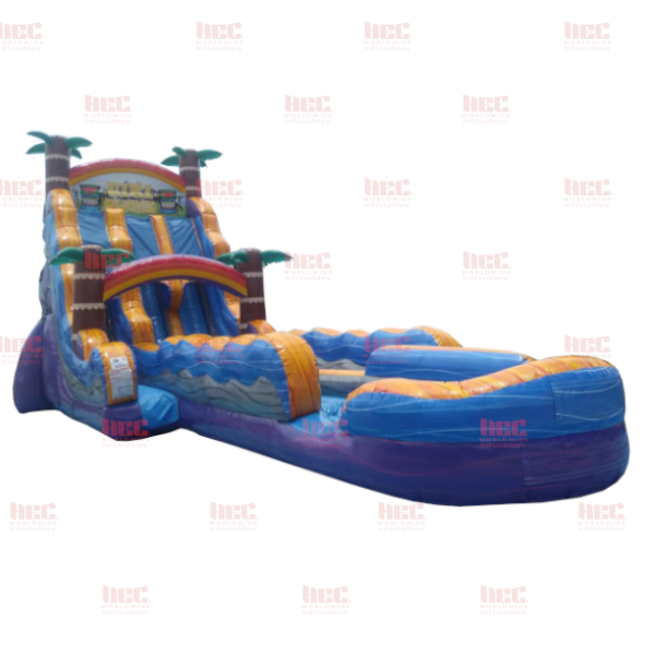 Piscina inflable de 22 pies Tiki Plunge® de doble carril con base de mármol morado 