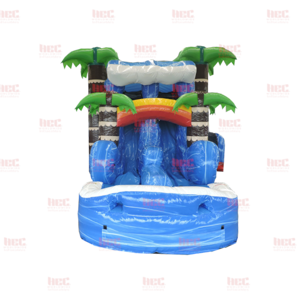 Tropical Combo Double Lane Inflated Pool Wet/Dry