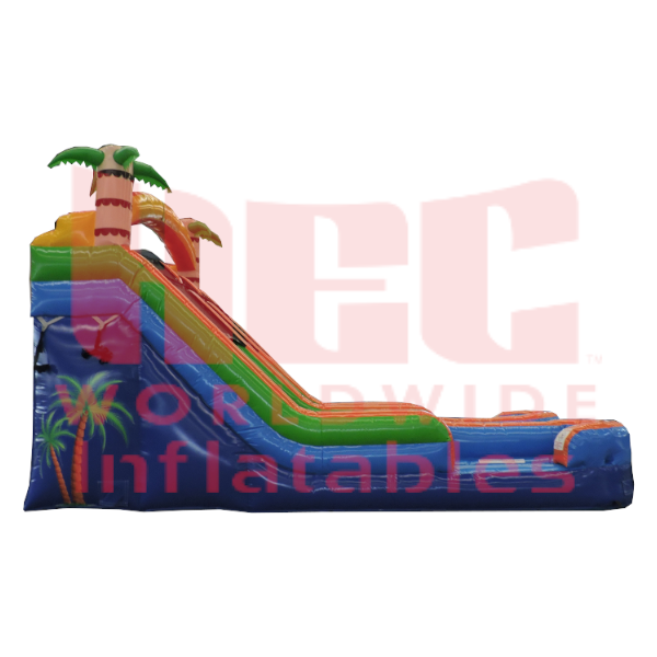 Piscina inflable de dos carriles con doble salpicadura tropical 