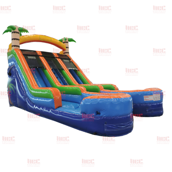 Tropical Double Splash Double Lane Inflated Pool