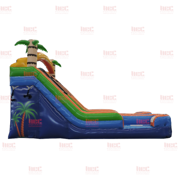 Piscina inflable de dos carriles con doble salpicadura tropical 