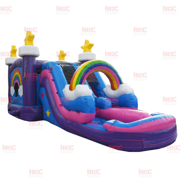 Piscina inflable de dos carriles Unicorn Combo húmeda y seca 