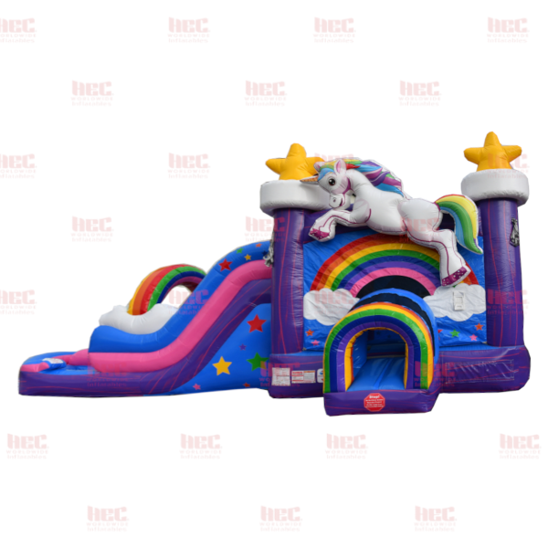 Piscina inflable de dos carriles Unicorn Combo húmeda y seca 